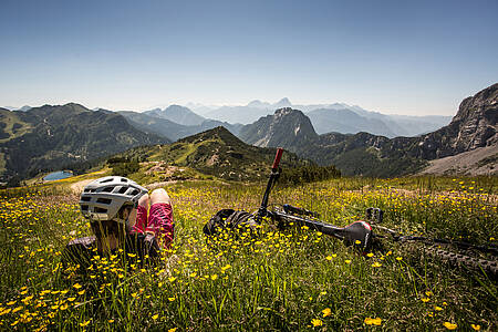 BIKEworld of Mountains & Lakes. With a view of the lake and surrounding mountains